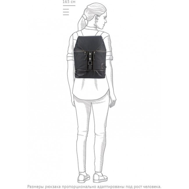 Кожаный рюкзак для города Sofitone RM 002 D4-D5 Черный-Черный лак - фото №7