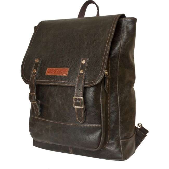 Кожаный рюкзак Carlo Gattini Montalfano 3065-04 Темно-коричневый Brown - фото №1