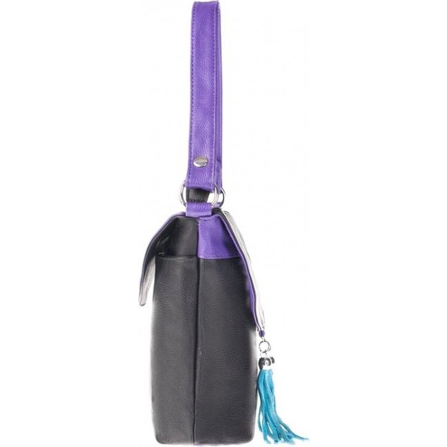 Женская сумка OrsOro D-104 Чёрный - фиолетовый - фото №2