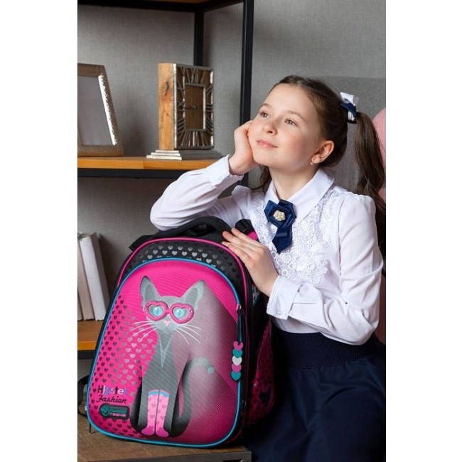 Рюкзак школьный с кошкой для девочки Hummingbird Teens T54 Hipster Fashion Хипстер Кошка - фото №7