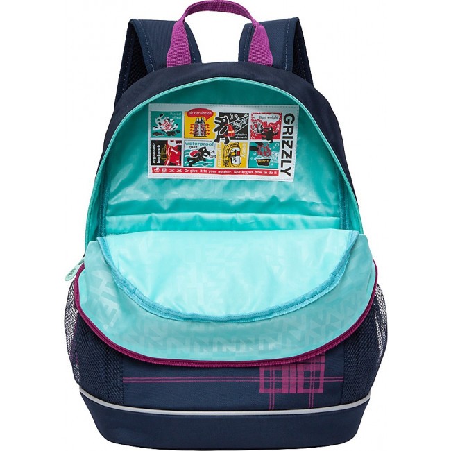 Рюкзак школьный Grizzly RG-163-3 синий - фото №6