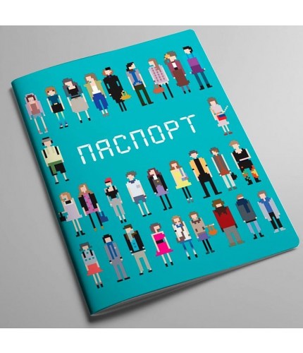 Обложка для паспорта Kawaii Factory Обложка для паспорта Пиксели голубая- фото №1