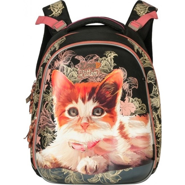 Рюкзак с кошкой Grizzly RA-779-1 Черный - розовый - фото №1
