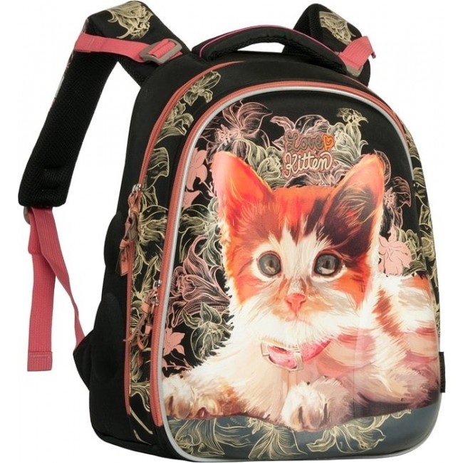 Рюкзак с кошкой Grizzly RA-779-1 Черный - розовый - фото №2