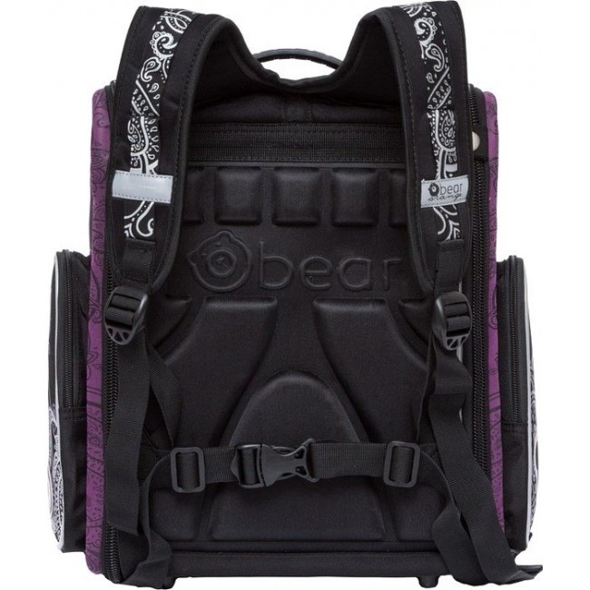 Рюкзак Orange Bear SI-16 Цветочные узоры (черный-фиолетовый) - фото №3