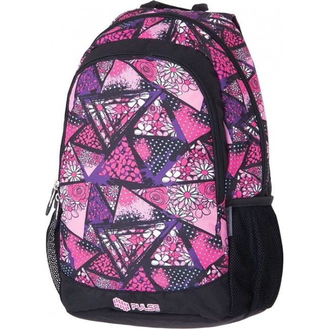 Рюкзак Pulse Cots Цветы в треугольниках (розовый) - фото №1