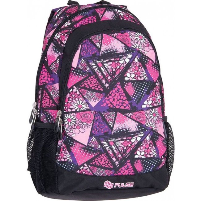 Рюкзак Pulse Cots Цветы в треугольниках (розовый) - фото №2