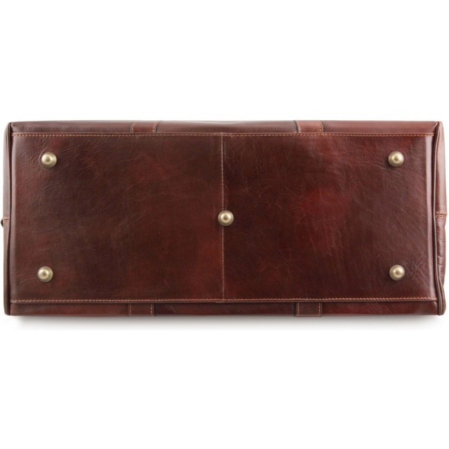 Дорожная кожаная сумка Tuscany Leather Voyager даффл  малый размер TL141216 Темно-коричневый - фото №2