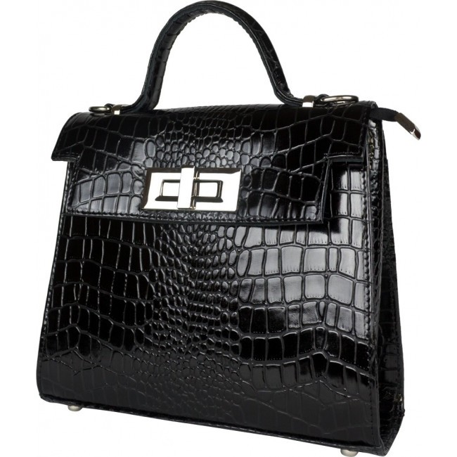 Кожаная женская сумка Carlo Gattini Arillette Черный Black - фото №2