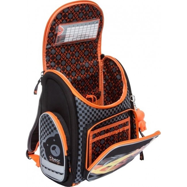 Школьный рюкзак для младших классов Orange Bear S-18 Гоночная машина Черный - фото №4