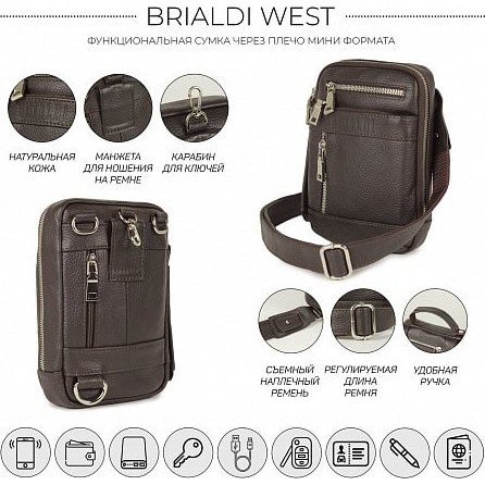 Поясная сумка Brialdi West Коричневый - фото №18