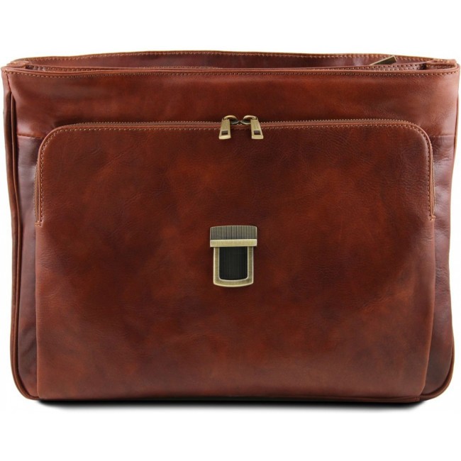 Кожаный портфель для ноутбука Tuscany Leather Alessandria TL141448 Коричневый - фото №6