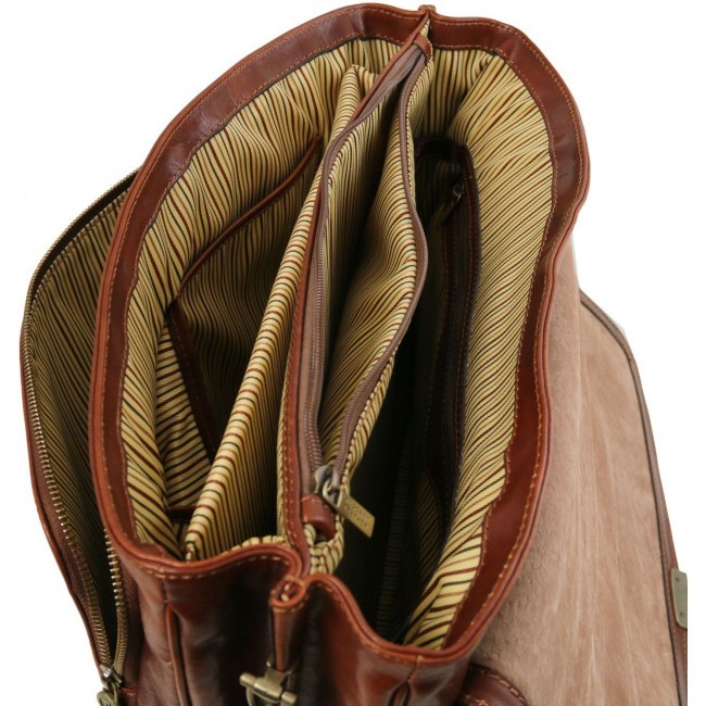 Кожаный портфель для ноутбука Tuscany Leather Alessandria TL141448 Коричневый - фото №13