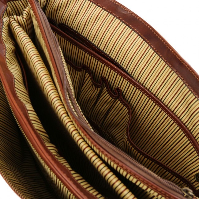 Кожаный портфель для ноутбука Tuscany Leather Alessandria TL141448 Коричневый - фото №15