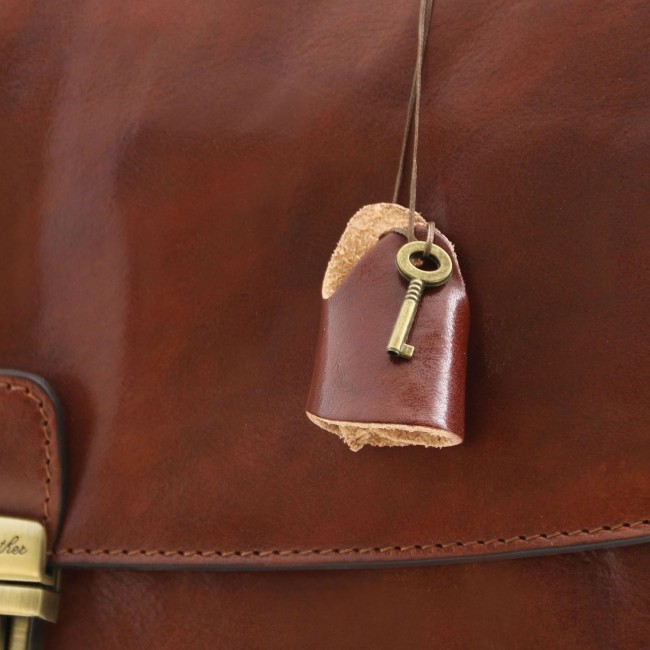 Кожаный портфель для ноутбука Tuscany Leather Alessandria TL141448 Коричневый - фото №20