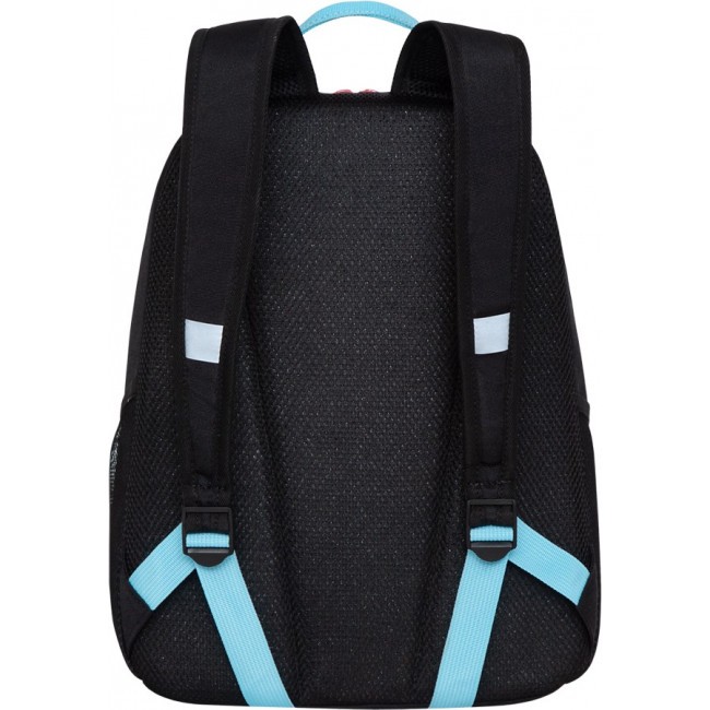 Школьный рюкзак Grizzly RB-151-1 черный-голубой - фото №3