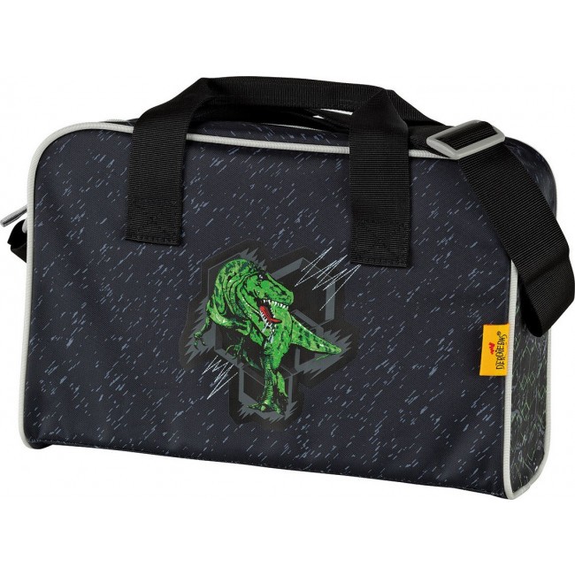 Школьный ранец DerDieDas Ergoflex Superlight с наполнением зеленый динозавр Черный - фото №12
