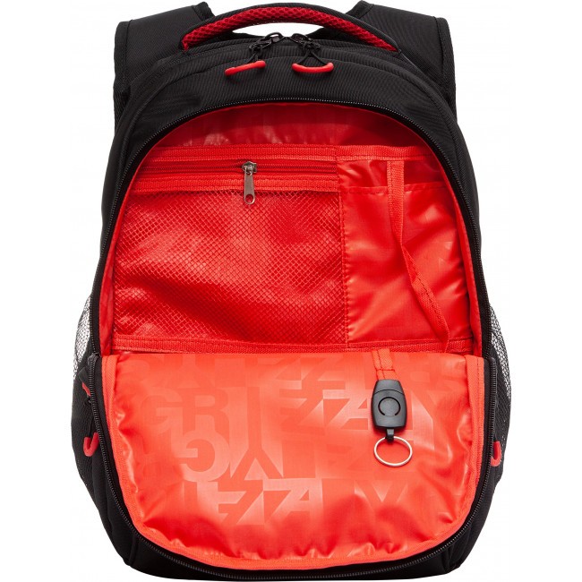 Рюкзак школьный Grizzly RB-250-1 черный-красный - фото №4