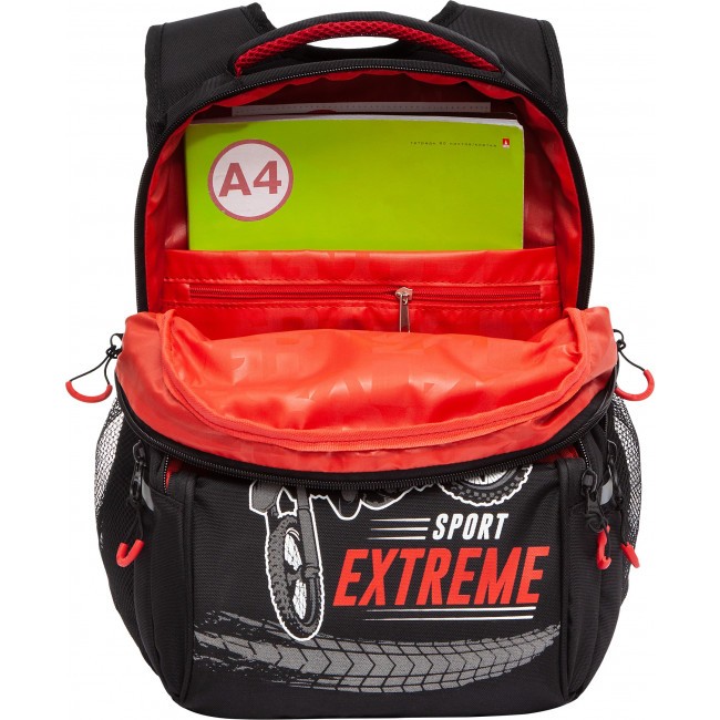 Рюкзак школьный Grizzly RB-250-1 черный-красный - фото №5