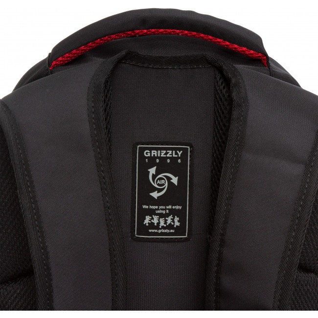 Рюкзак школьный Grizzly RB-250-1 черный-красный - фото №10
