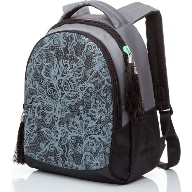 Рюкзак с узорами Grizzly RD-638-1 Цветы серый - фото №5