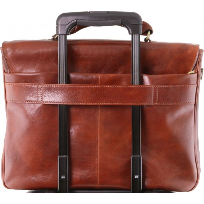 Кожаный портфель для ноутбука Tuscany Leather Alessandria TL141448 Темно-коричневый - фото №5