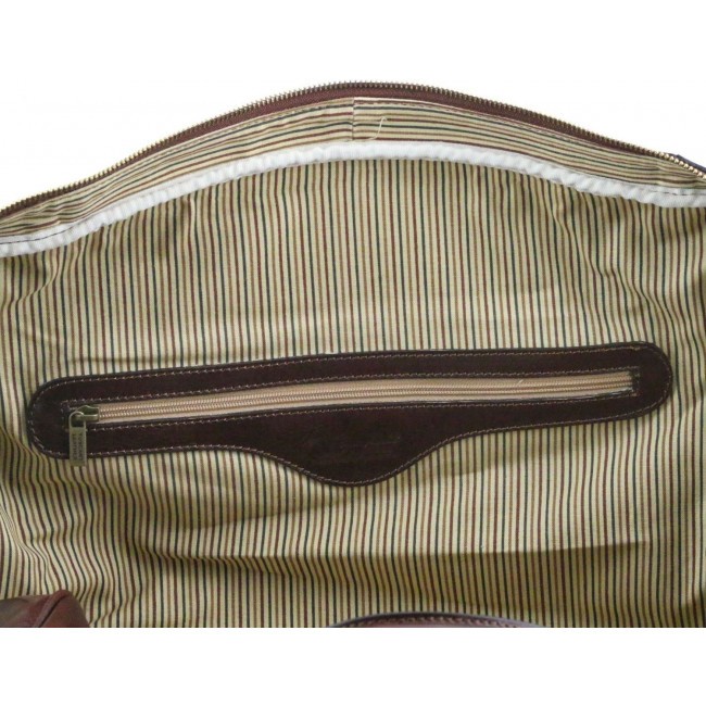 Дорожная кожаная сумка Tuscany Leather Voyager с пряжками  большой размер TL141248 Коричневый - фото №8