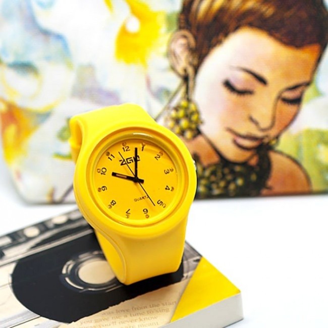 часы Kawaii Factory Часы "Strass plastic" Желтые - фото №3