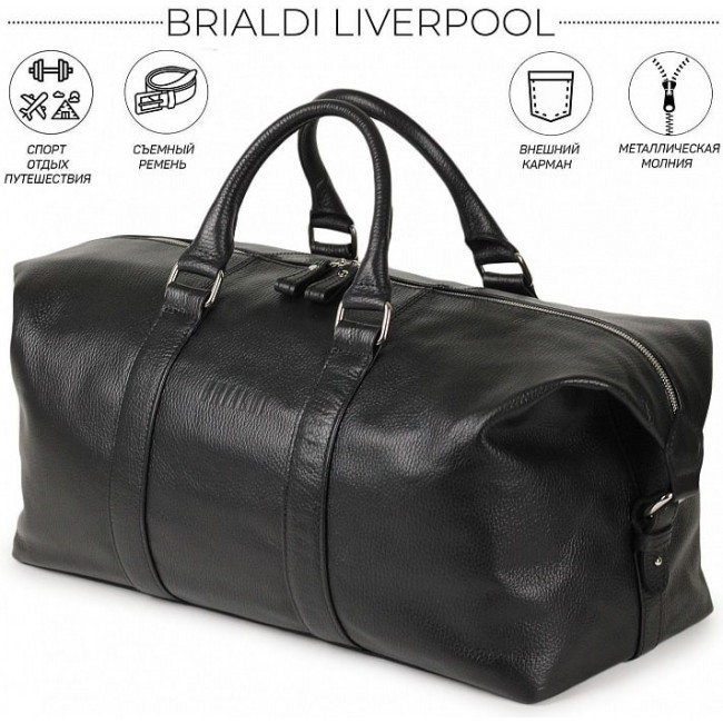 Дорожная сумка Brialdi Liverpool Черный relief black  - фото №1