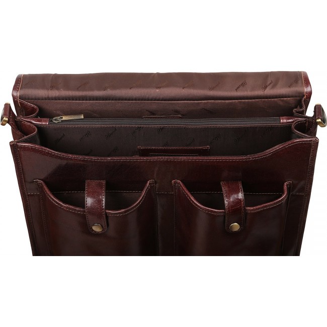 Мужской портфель Ashwood Leather 8190 Коньяк коричневый Cognac - фото №4