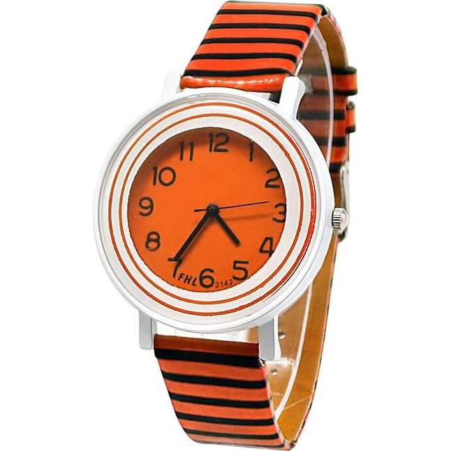 часы Kawaii Factory Часы "Stripy" Оранжевые - фото №1
