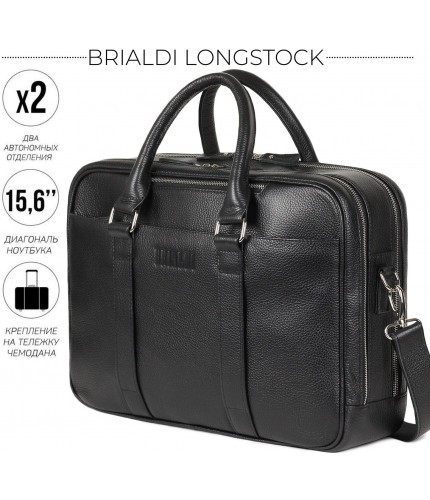 Деловая сумка Brialdi Longstock Relief black Черный- фото №1