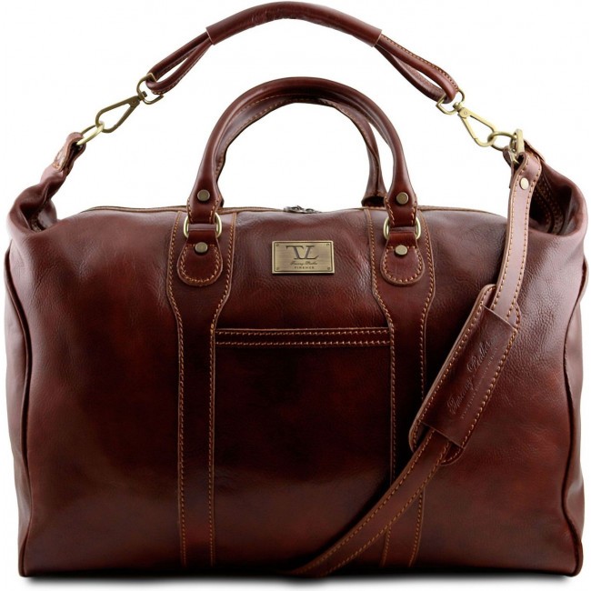 Дорожная кожаная сумка Tuscany Leather Amsterdam TL1049 Темно-коричневый - фото №1