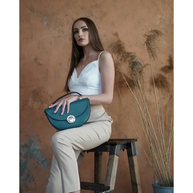Женская сумочка на плечо BRIALDI Viola (Виола) relief turquoise - фото №8