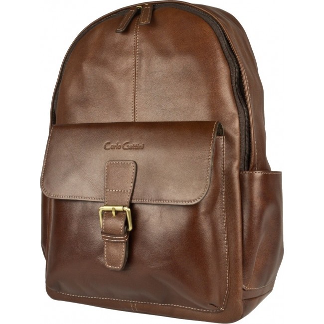 Кожаный рюкзак Carlo Gattini Mantovano 3078-02 Темно-коричневый Brown - фото №1