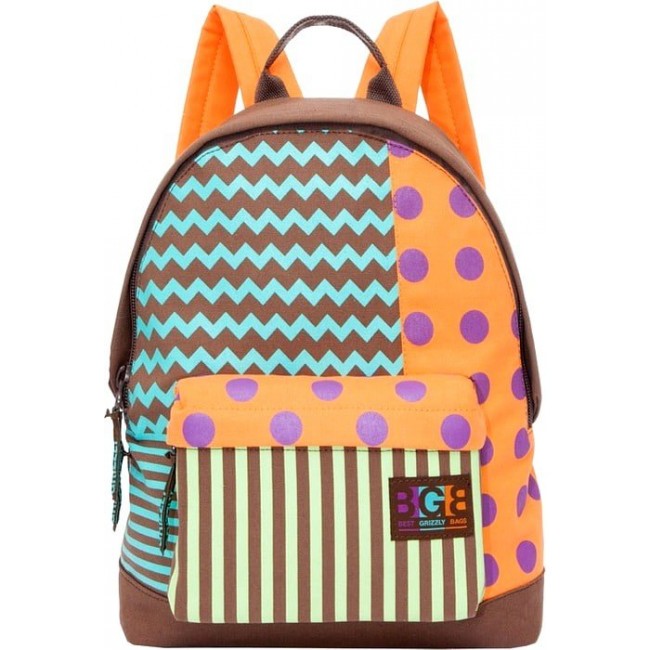 Молодежный рюкзак Grizzly RD-750-3 Коричневый - Оранжевый - фото №1