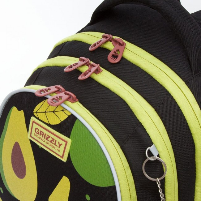 Рюкзак школьный Grizzly RG-168-11 Авокадо черный - фото №8