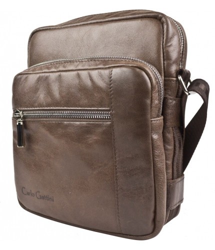 Кожаная мужская сумка Carlo Gattini Luviera 5048-02 Brown Темно-коричневый- фото №1