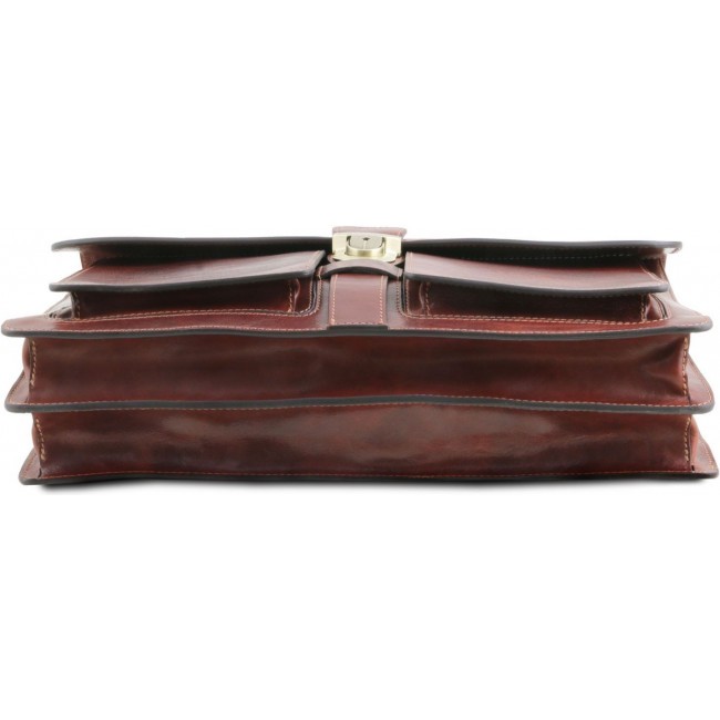 Кожаный портфель Tuscany Leather Assisi TL141825 Коричневый - фото №5
