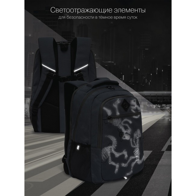 Рюкзак Grizzly RU-232-1 серый - черный - фото №12