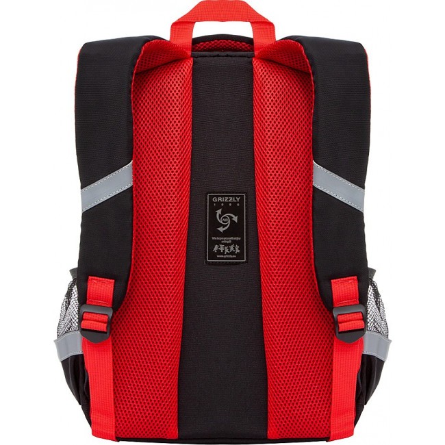 Рюкзак школьный Grizzly RB-157-3 черный-красный - фото №3