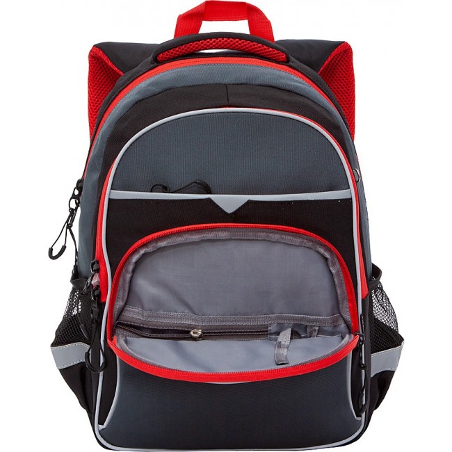 Рюкзак школьный Grizzly RB-157-3 черный-красный - фото №6