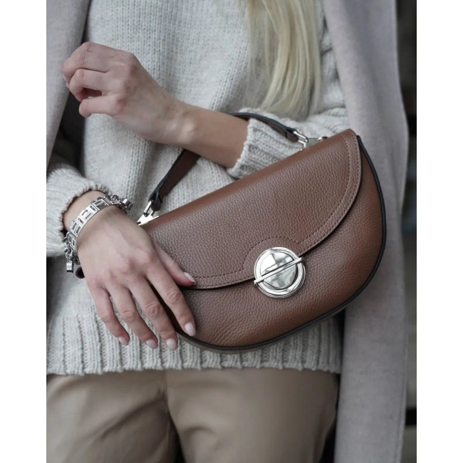 Женская сумочка на плечо BRIALDI Viola (Виола) relief brown - фото №6