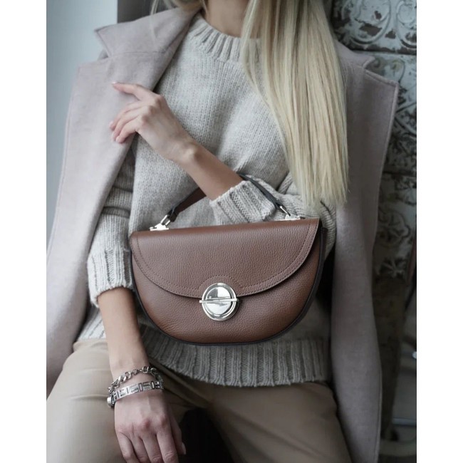 Женская сумочка на плечо BRIALDI Viola (Виола) relief brown - фото №7