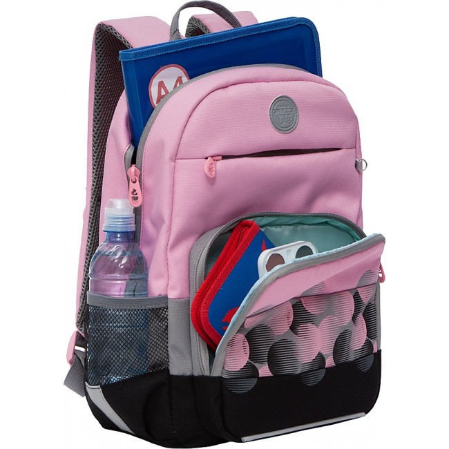 Рюкзак школьный Grizzly RG-164-1 розовый - фото №4