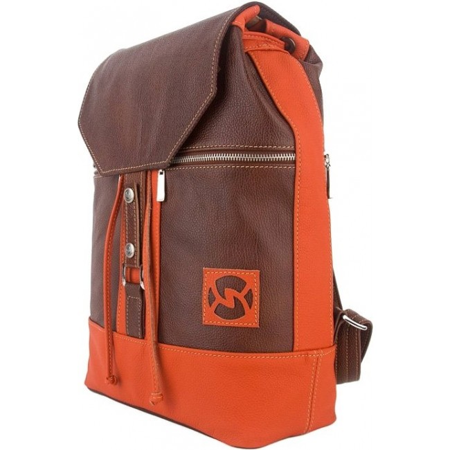 Кожаный рюкзак Sofitone RM 002 B8-B4 Коричневый-Терракот - фото №2