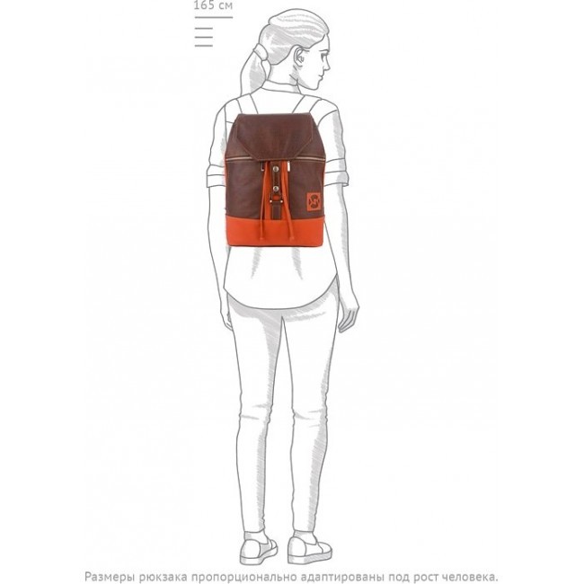 Кожаный рюкзак Sofitone RM 002 B8-B4 Коричневый-Терракот - фото №7