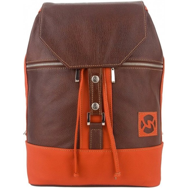 Кожаный рюкзак Sofitone RM 002 B8-B4 Коричневый-Терракот - фото №1