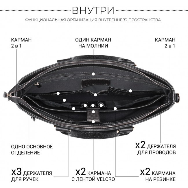 Деловая сумка Brialdi Virginia Relief black Черный - фото №9