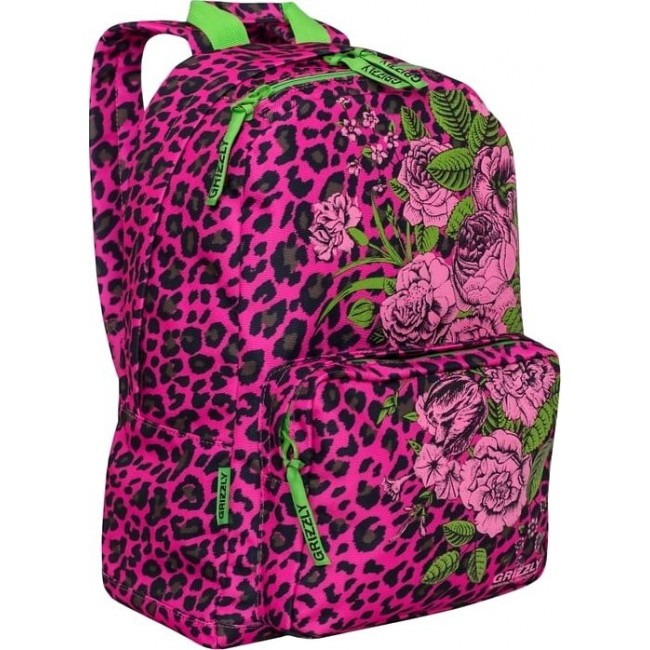 Рюкзак Grizzly RD-830-1 Цветы Розовый - фото №2